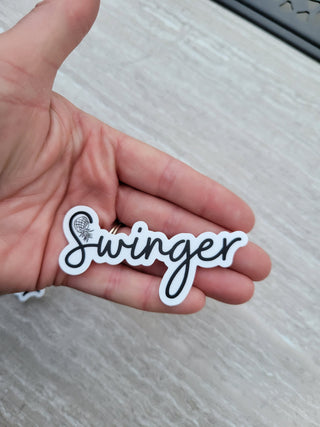Swinger Sticker with Upside Down Pineapple, Monotone sticker, Lifestyle Pineapple, Pineapple Cup Sticker