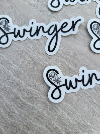 Swinger Sticker with Upside Down Pineapple, Monotone sticker, Lifestyle Pineapple, Pineapple Cup Sticker