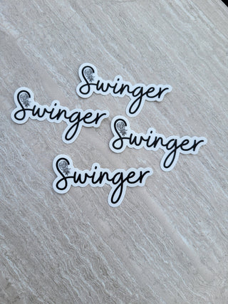 Swinger Sticker with Upside Down Pineapple, Monotone sticker, Lifestyle Pineapple, Pineapple Cup Sticker
