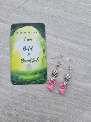 Breast Cancer Awareness Pineapple Earrings