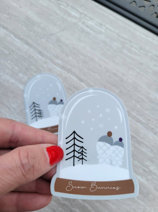 Pineapple Snow Globe Sticker, Upside Down Pineapple Winter sticker, Snow Bunnies decor, Alternative lifestyle