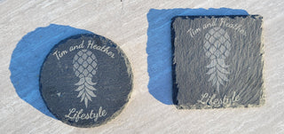 Personalized Slate Upside Down Pineapple Coasters, Swinger Decorations for the Home, Lasered, Alternative Lifestyle