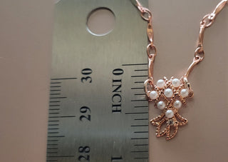 Rose Gold Upside down Pineapple Necklace, 16" length & Lobster Clasp, Faux Pearls on a Rose Gold Chain, Swinger lifestyle, Hotwife Necklace