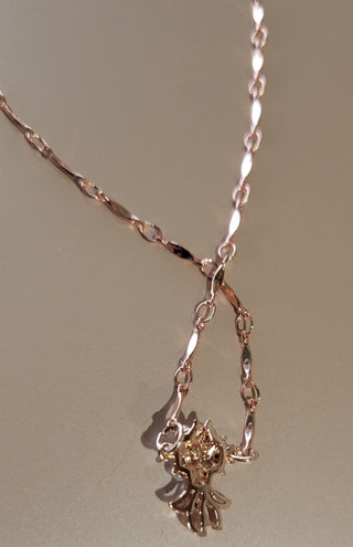 Rose Gold Upside down Pineapple Necklace, 16" length & Lobster Clasp, Faux Pearls on a Rose Gold Chain, Swinger lifestyle, Hotwife Necklace