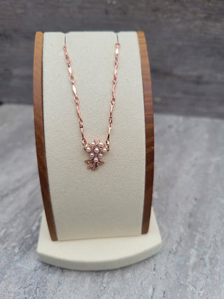 Rose Gold Upside down Pineapple Necklace, 16" length & Lobster Clasp, Faux Pearls on a Rose Gold Chain, Swinger lifestyle, Hotwife Necklace