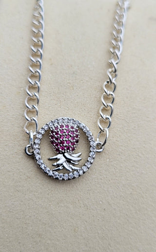 Upside down pineapple anklet / bracelet with gemstones, Swinger necklace, Hot wife, Silver Chain