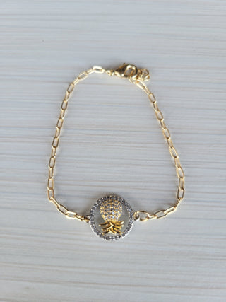 Pineapple Bracelet, Upside Down pineapple Bracelet, Lifestyle bracelet, Pineapple bracelet, Charm bracelet/ Gold and Silver