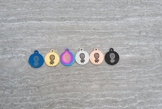 6 Color Options: Men's Swinger Necklace, Pineapple Laser Charm Necklace, Men's Lifestyle Necklace, Upside Down Pineapple Necklace