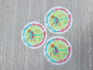 Hello Summer Adventure Awaits, Tropical Drink and Upside Down Pineapple, Thick and Durable, Weatherproof