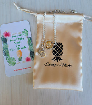 BDSM anklet with a handcuff charm and an upside down pineapple / Lifestyle anklet / bracelet, Pineapple bracelet, Includes Jewelry Bag