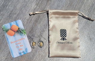 Upside Down Pineapple Spinner Earrings / Swinger Lifestyle Jewelry / Statement Earrings / Multi-colored Gold and Silver