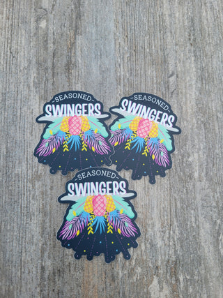 Seasoned Swingers Sticker for the Upside Down Pineapple Lifestyle / Weatherproof