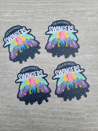 Seasoned Swingers Sticker for the Upside Down Pineapple Lifestyle / Weatherproof