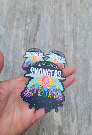 Seasoned Swingers Sticker for the Upside Down Pineapple Lifestyle / Weatherproof