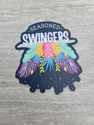 Seasoned Swingers Sticker for the Upside Down Pineapple Lifestyle / Weatherproof