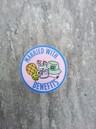 Married with Benefits sticker for the Swinger Lifestyle