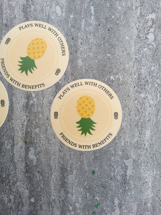 Friends with Benefits and Play Well with Others Sticker / Swinger lifestyle sticker or decal / Thick, durable and weatherproof