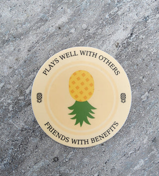 Friends with Benefits and Play Well with Others Sticker / Swinger lifestyle sticker or decal / Thick, durable and weatherproof