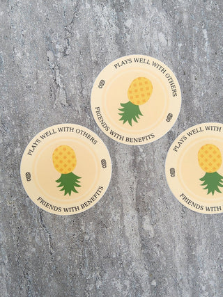 Friends with Benefits and Play Well with Others Sticker / Swinger lifestyle sticker or decal / Thick, durable and weatherproof