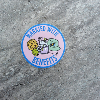 Married with Benefits sticker for the Swinger Lifestyle
