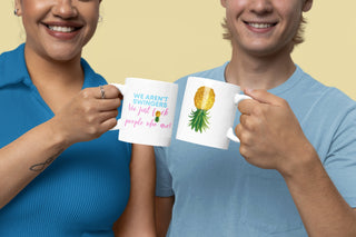 We aren't swingers we just f people who are / Accent Coffee Mug, 11oz / 5 Color Options