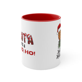 Santa Wants A Ho Ho Ho! Accent Coffee Mug, 11oz, Funny Christmas Mug, Christmas Gift