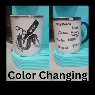 Fetish Kink Mug - Color Changing BDSM Cup for Hot Beverages / 11 0z., Magic Changing Mug