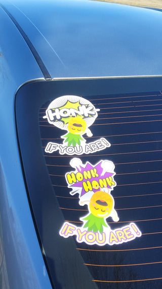 Honk If You Are window cling ons with a fun Upside-down Pineapple for the Swinger Lifestyle / Reusable