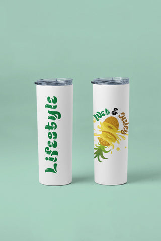 Wet & Juicy Upside Down Pineapple Tumbler 20oz. for the Swinger Lifestyle * Funny Pineapple Metal Tumbler * Unique Gift Idea for a Swinger