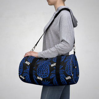 Upside Down Pineapple Duffle Gym Bag in Black and Blue - Swinger Lifestyle Must-Have