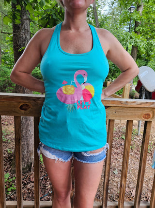 Let's Play upside down pineapple halter top / Fun summer poolside shirt in an aqua blue halter top / Swinger shirt for the lifestyle