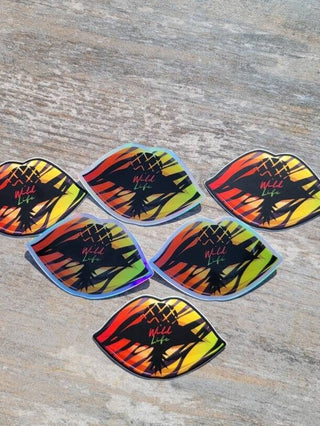 Wild Life Animal Print Sticker with an Upside Down Pineapple for the Swinger Lifestyle, Holographic or Matte Finish
