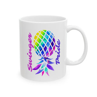 Colorful Swinger Pride Mug - Upside Down Pineapple Rainbow Cup for the Lifestyle, 11oz