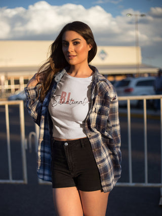 Bi Situational Crop Top in Fitted or Flowy Styles, Bi Pride Tee