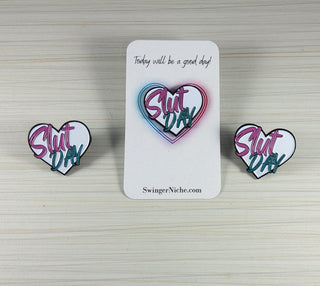 Express Yourself on Fun Slut Day with this Playful Enamel Pin - Ideal for Every Lifestyle