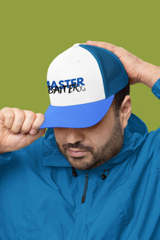 Master Baiter Blue Trucker Hat , Gift for Him, Funny Hat, Fishing Hat for Him, Adjustable