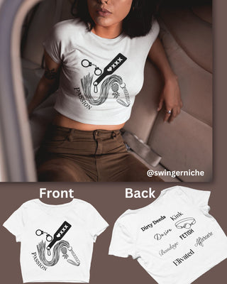 BDSM Kink Fetish Crop Top for the Lifestyle, Upside Down Pineapple Tee, Double Sided Crop Top for the BDSM Community, Gift for her