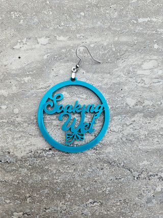 Soaking Wet Acrylic Earrings, Two Size Option, Slutty Earrings, Gift for her, Resort Earrings