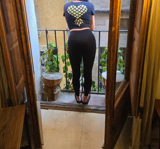 Love With A Twist Upside Down Pineapple Heart Crop Top / Front and Back/ Glitter or Matte, Swinger Podcast shirt