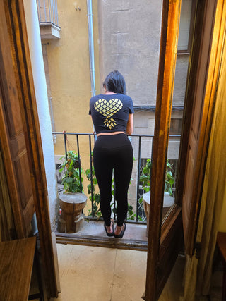 Love With A Twist Upside Down Pineapple Heart Crop Top / Front and Back/ Glitter or Matte, Swinger Podcast shirt