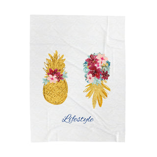 Lifestyle Upside-Down Pineapple Velveteen Plush Blanket for the Swinger Lifestyle, Gift for Her, Airplane Blanket