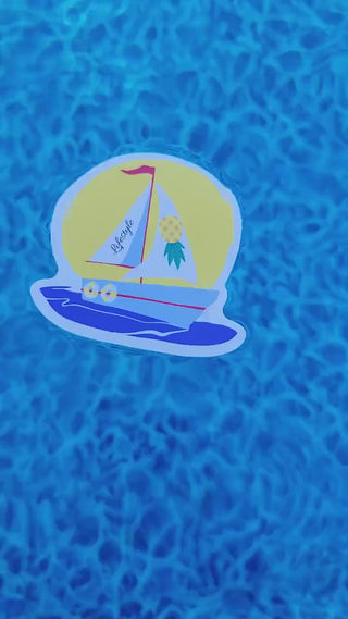 Sailboat with an upside-down pineapple and the words Lifestyle, Swinger sticker, Lake sticker
