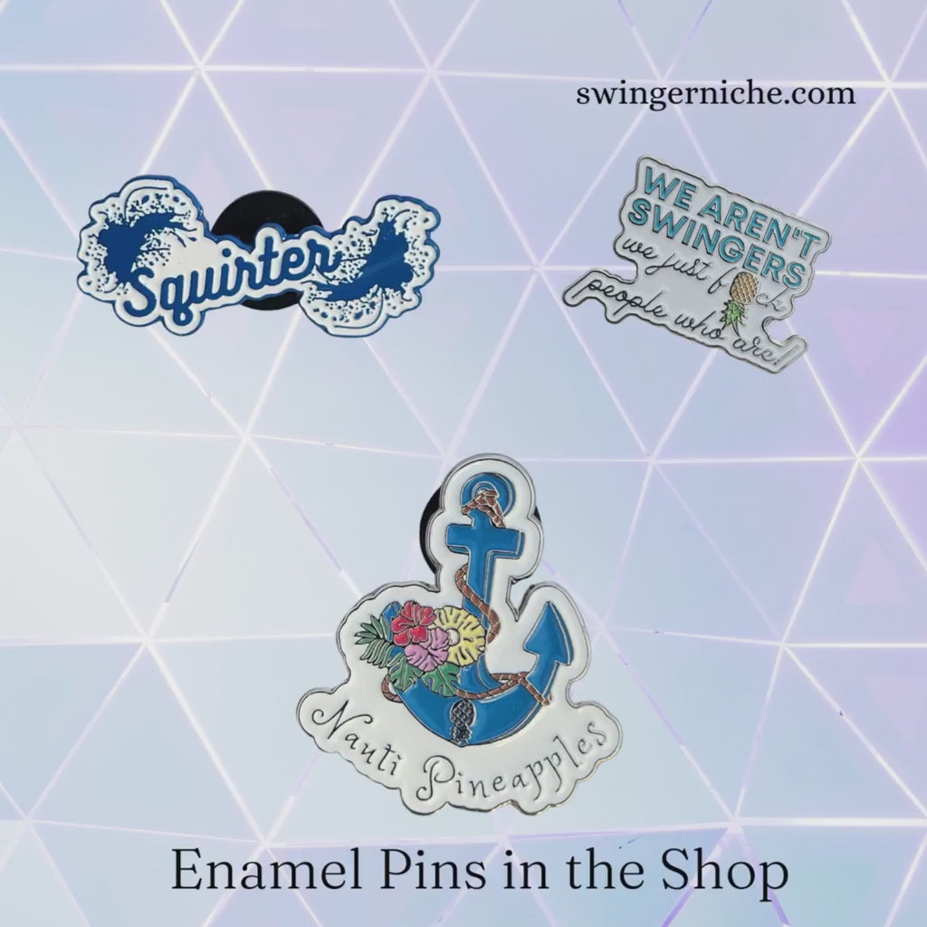We aren't swingers we just f*ck people who are / Swinger enamel pin with an upside down pineapple / Swinger lifestyle gift
