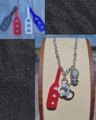 Handcuff charm, Paddle Charm,  Upside Down Pineapple Anklet, Necklace, or Bracelet / Lifestyle anklet, Pineapple bracelet, BDSM Lifestyle